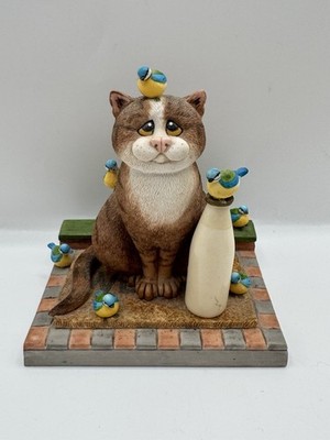 Enesco Comic Curious Cats Gold Top Cat With Birds Figurine