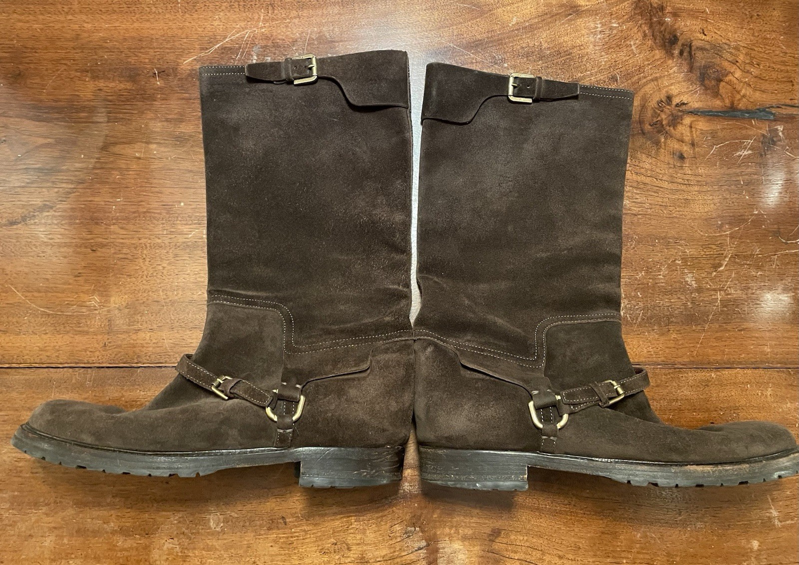 Ralph Lauren Collection Chocolate Brown Suede Riding Boots Size 8 Made in Italy