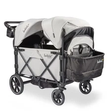Larktale Caravan Quad Stroller, 4-Seater Wagon, 214 lb Capacity, Gray (Open Box)