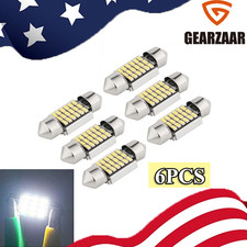6pcs 31mm Festoon De3175 Led Mapdome Interior Light Bulbs 6000k White Canbus