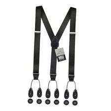 Tuxedo Suspenders Formal Black 100 Silk Made in USA Button Suspenders for