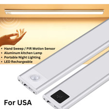 Ultra-Thin USB LED Cabinet Light Motion Sensor Rechargeable Kitchen Night Lamp