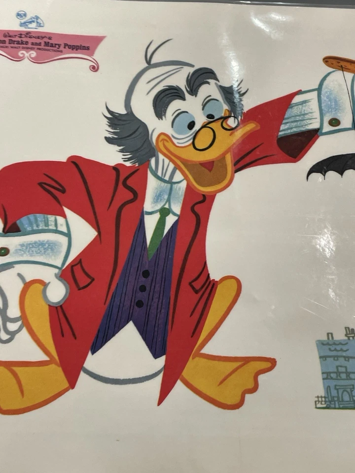 Póster vintage 1961 Walt Disney Ludwig Von Drake & Mary Poppins RCA Hedwin Foto 2 de 4