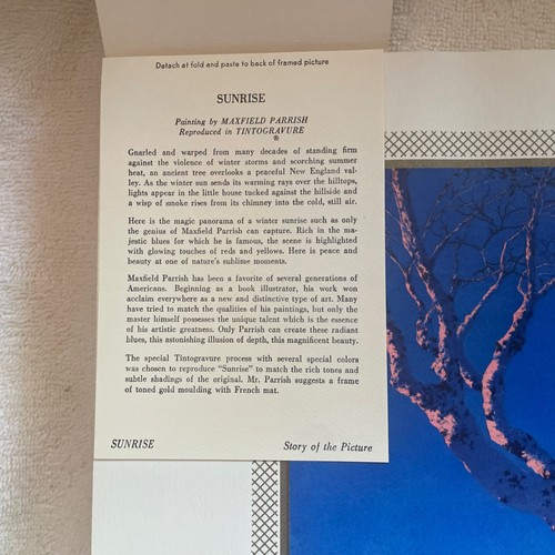 Maxfield Parrish Tintogravure B&B Winter Landscape "sunrise” - Picture 3 of 10