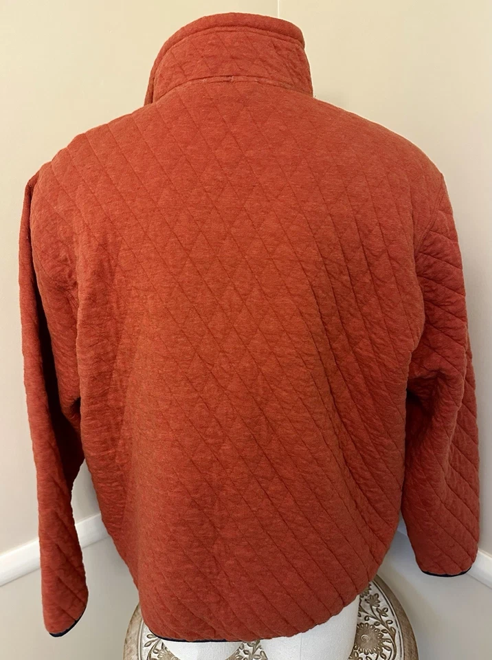 Sudadera Orvis Para Hombre 1/4 Pullover A Presión Acolchada XL Naranja Foto 2 de 4