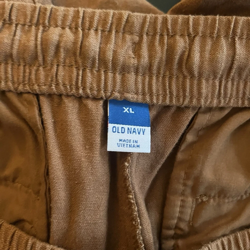 Old Navy 女式亚麻混纺锥形腿作物卡普里口袋裤子 XL 码 — 第 4/4 张图片