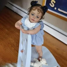 22" Handmade Girl Reborn Baby Dolls Lifelike Full Body Vinyl Newborn Gifts Toy