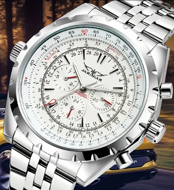 Jaragar男士商务自动双轮机械自动上链手表55%折扣 — 第 4/4 张图片