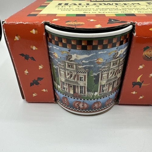 Halloween Debbie Mumm Sakura Mug Cup Pumpkin Ghost Nat Owl New Vintage - Picture 2 of 14