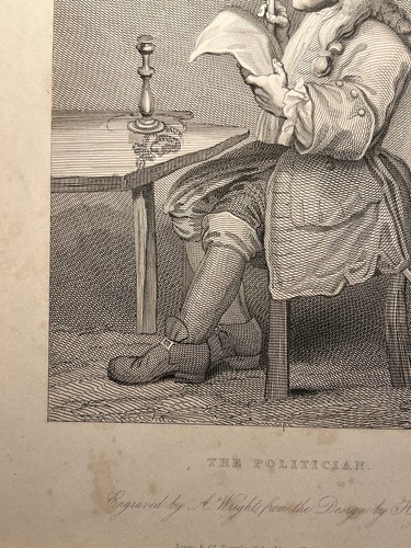 THE POLITICIAN CARICATURE 1833 WILLIAM HOGARTH ANTIK STAHLSTICH ENGRAVING 22 - Bild 10 von 10