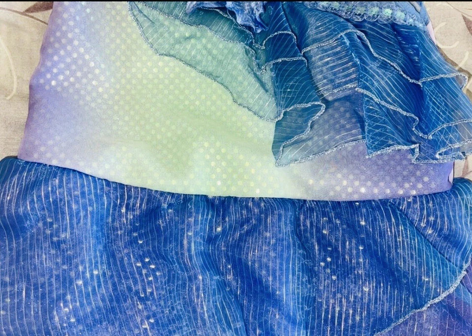 Disney Store SILVERMIST Water FAIRY COSTUME DRESS Size 7-8 w/ Matching WINGS - Image 4 of 4