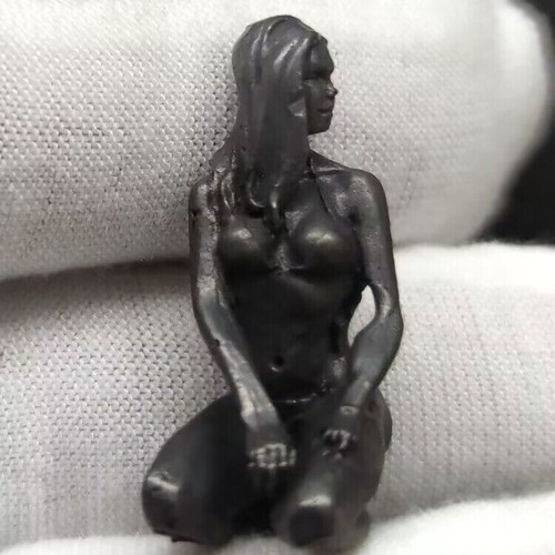 Statua cinese bronzo rame statuina ragazza intagliata a mano da collezione - Foto 1 di 5