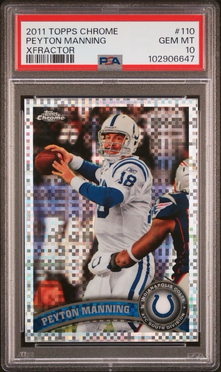 2011 Topps Chrome Peyton Manning XFractor #110 Indianapolis Colts PSA 10
