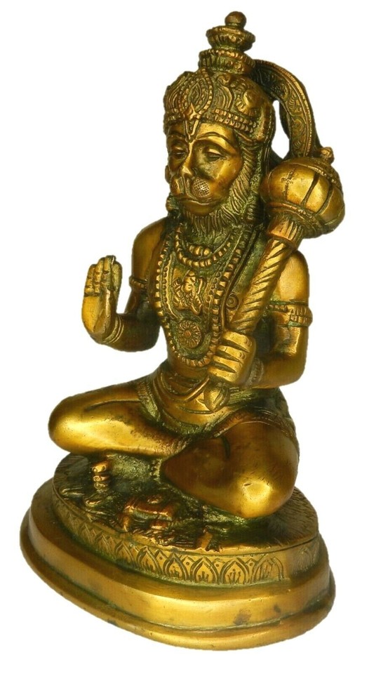 Lord Hanuman Statue Handmade Brass Blessing Bajrang Bali Figure