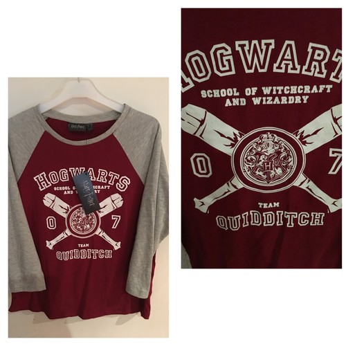 HARRY POTTER TEAM QUIDDITCH 3/4 LÄNGE T-SHIRT..GRÖSSEN 8-18..BRANDNEU.. - Bild 1 von 5