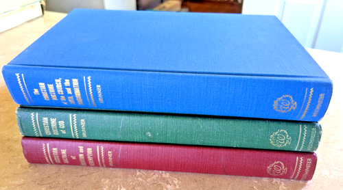 Vintage Lot Of 3 Vol The Christian Doctrine Of God By Emil Brunner 1950s Set HB