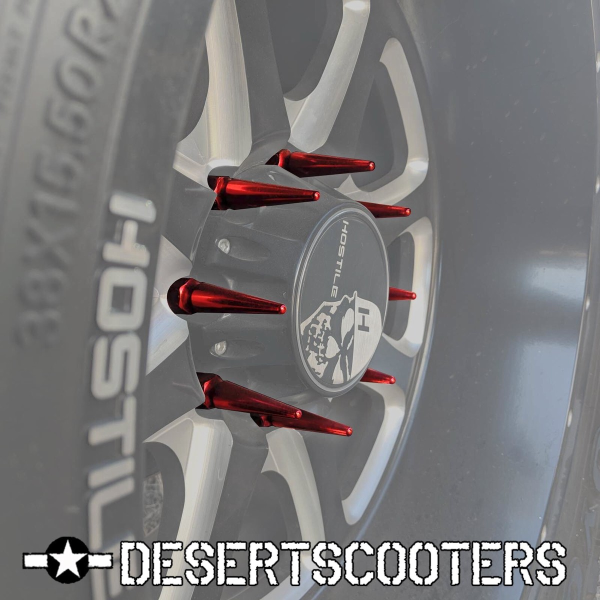 ゆとゆの Red Long Steel Spike Lug Nuts - 10x1.25 ATV Can-Am Yamaha