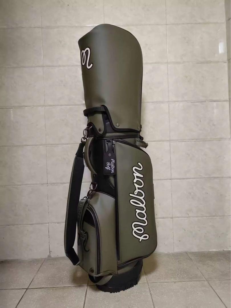 Malbon golf 2025 Caddy Bag Stand bag Dark Green With hood