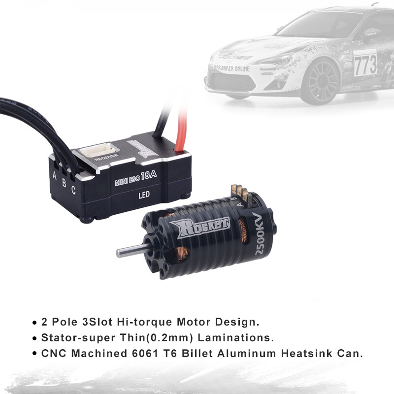 Rocket MINI 1410 2500KV Brushless Motor 18A ESC for Kyosho RC Mini