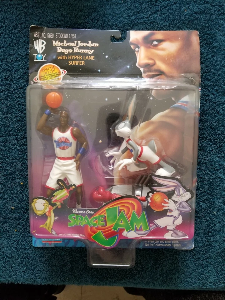 SPACE JAM Michael Jordan Bugs Bunny Raro Figura Sellada Paquete de 2 Playmates 1996 Foto 2 de 3
