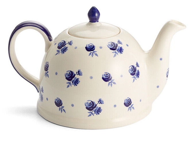 Keramik-Teekanne Mit Blumenmotiv, 850 Ml – Handgefertigte Kanne Mit Goldfaden Für Teepartys