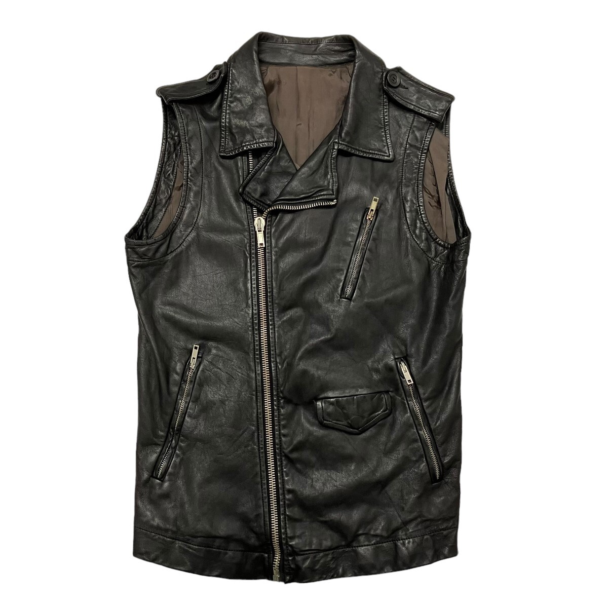 Rick Owens 08Aw Stooges Vest Leather Ru3764 Black Size Xs Rick Owens 08Aw Stooges Vest Leather Ru3764 Black Size Xs