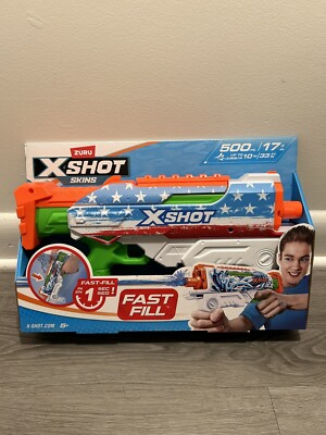 ZURU X-Shot Water Fast-Fill Skins USA Hyperload Water Blaster