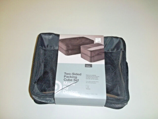 2pc 2-sided Packing Cube Set Made By Design Double Sided Travel Black and Gray