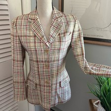 Giorgios Of Palm Beach Womens Blazer Jacket 100% Silk Tweed Italy | 38 Small