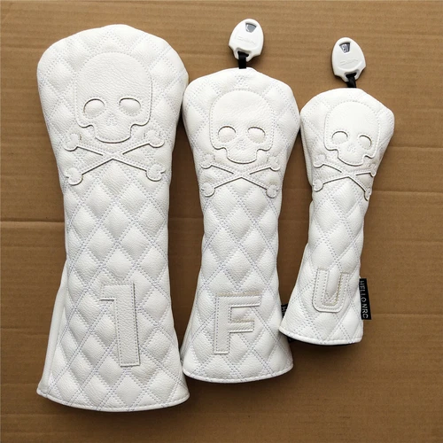 White Skull Golf Holz Schläger Headcover Premium Driver Fairwayholz Hybrid Cover - Bild 6 von 6
