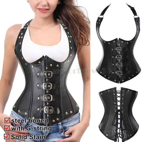 Bustier Corsé Top Mujeres Sobre Busto Con Cordones Cintura Deshuesada Entrenador Lencería Burlesca - Imagen 27 de 32