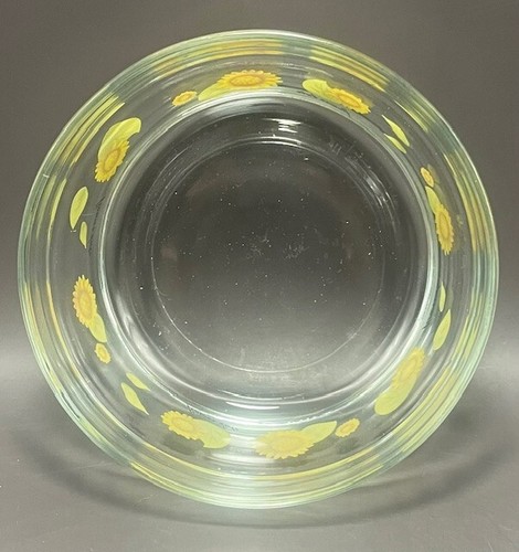 Vintage Imperial Glass Sunflower Flower Dute 3 Glass Nesting Bowls w Plastic Lid - Picture 12 of 13