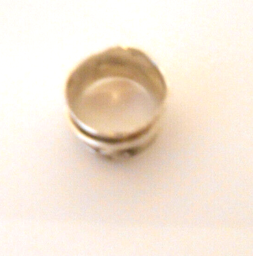 VINTAGE STERLING SILVER WIDE BAND ROSE SPINNER RING SIZE 6 SOLID 925 8.1 GRAMS - Picture 9 of 9