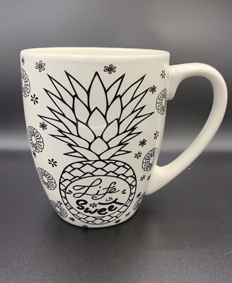 Mug with Black Lettering,Cyprus  Life is Sweet  and Decoration. 6  High, 4  Wide