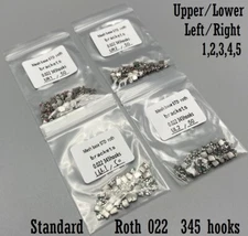 Dental Orthodontic Brackets Braces Standard Roth 022 Slot Hooks 345 Metal Bulk