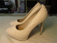 Cream - White Floral Embroidered Occasion Shoes By Look In Size 8 - Bnwob Cream - White Floral Embroidered Occasion Shoes By Look In Size 8 - Bnwob