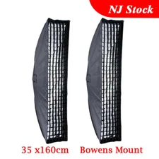 2x Godox 35x160cm Honeycomb Grid Softbox Bowens Mount Speedring Studio Strobe