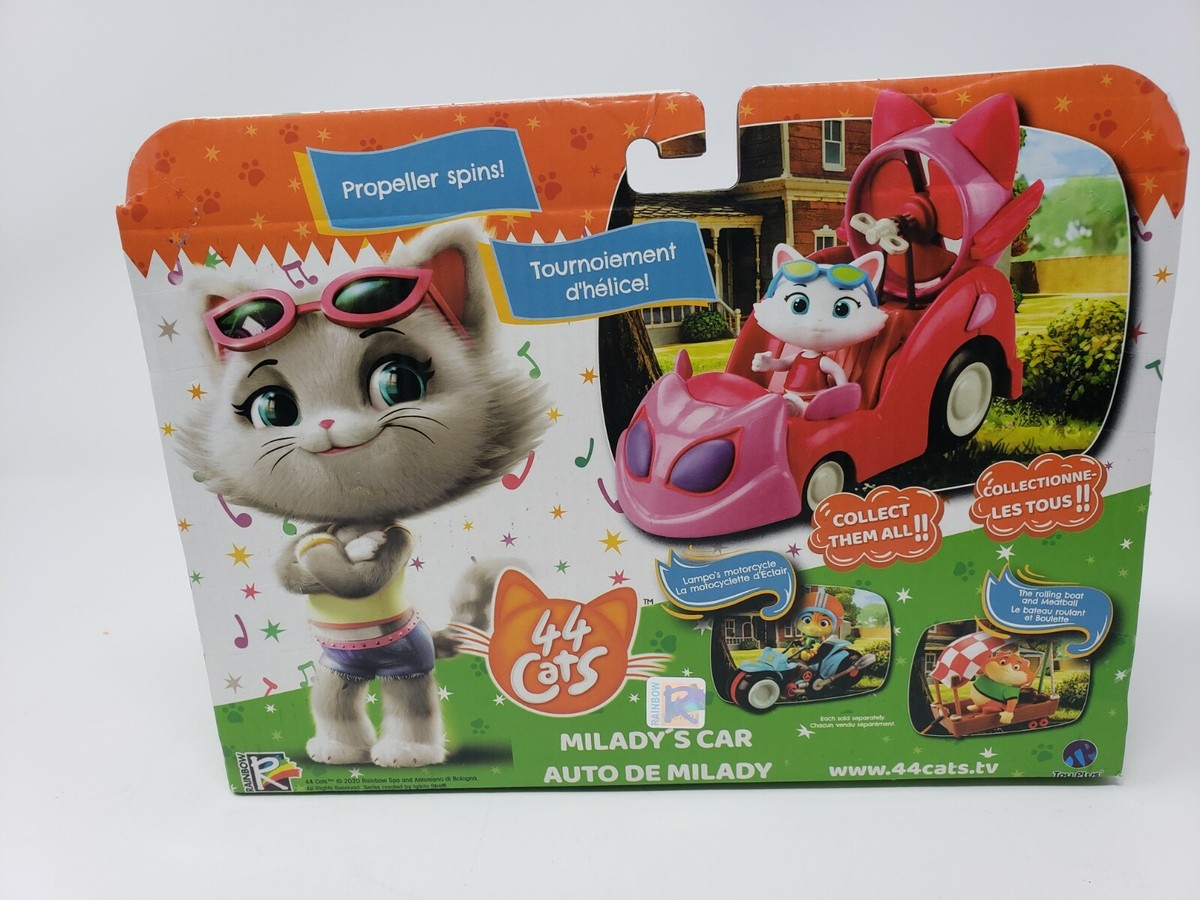 44 Cats Milady's Custom Fahrzeug – Pinkes Hot Rod Auto Mit 7,6 Cm Milady Figur, Beweglicher Spielzeug-Spaß Ab 3 Jahren