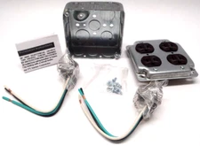 Pass & Seymour PlugTail PTRA6-STR 2 Gang Metal Box w/ 125V 20 Amp Receptacles   