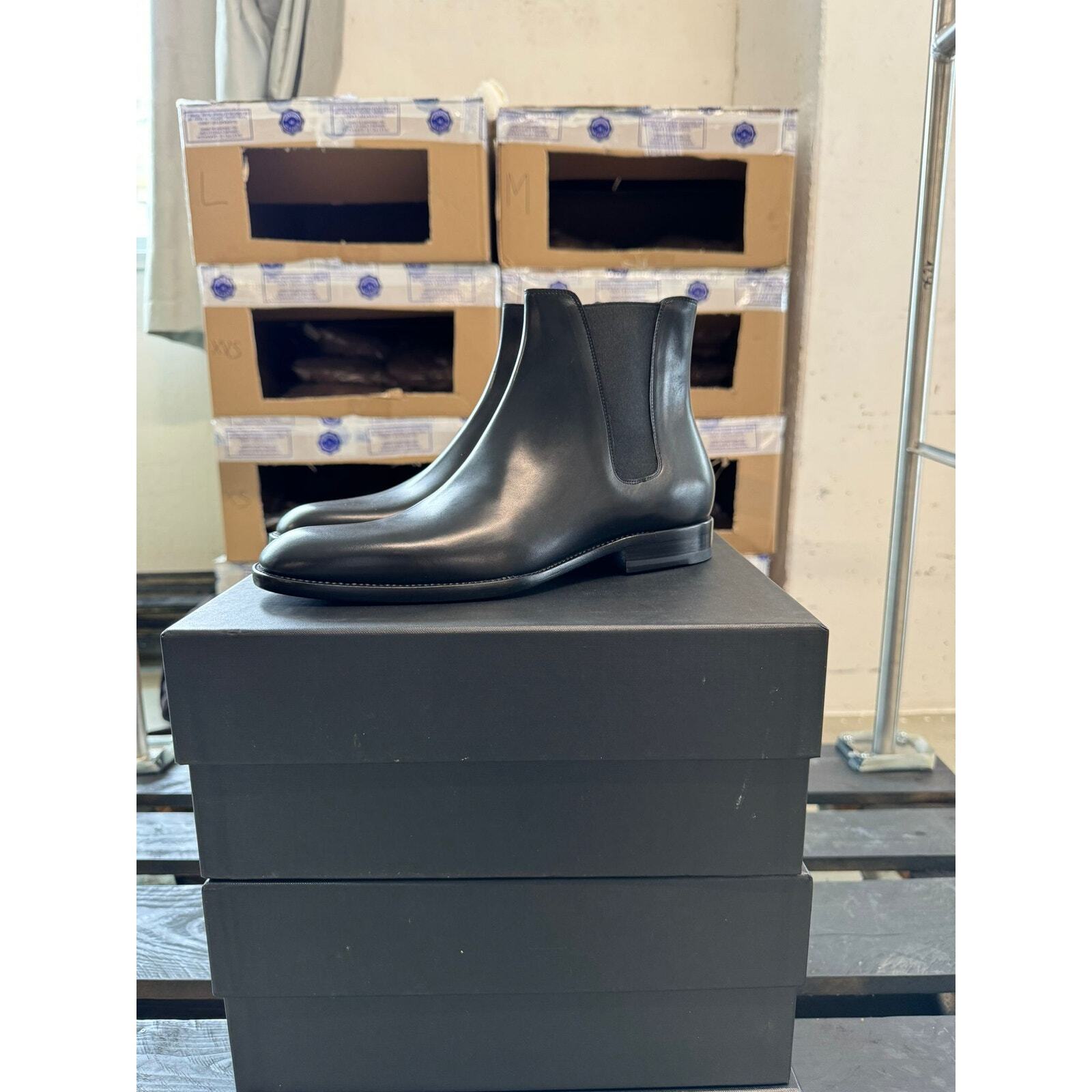 Stivali Saint Laurent Paris 315320 Wyatt Chelsea neri nuovi con etichette 40