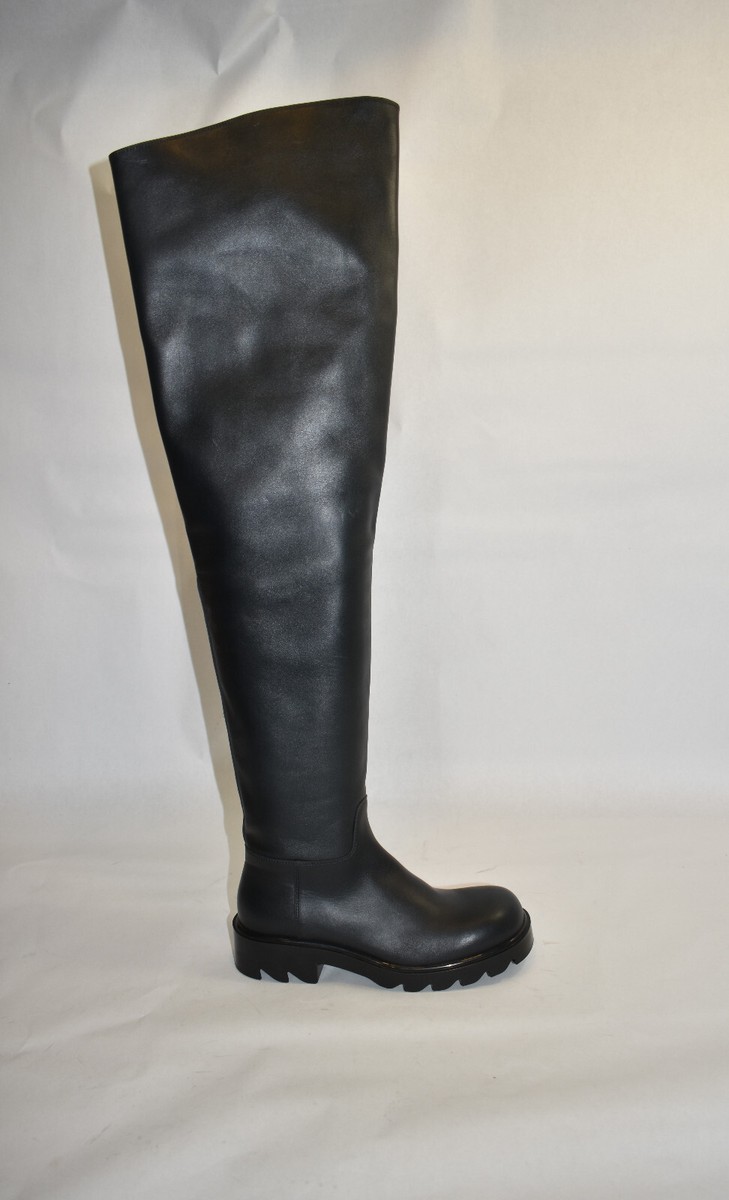 New! Bottega Veneta Leather Thigh High Strut Boots Black New! Bottega Veneta Leather Thigh High Strut Boots Black