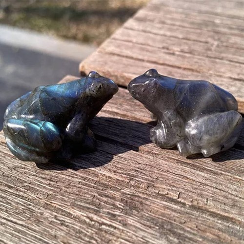 Labradorita Natural Cuarzo Cristal Piedra Rana Tallada Sanación Mini Energía Decoración - Imagen 7 de 17