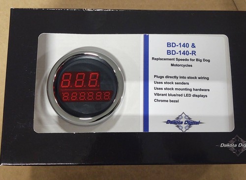 Big Dog Motorcycles DAKOTA DIGITAL speedometer RED 2004-2011 models direct plug - Picture 6 of 8