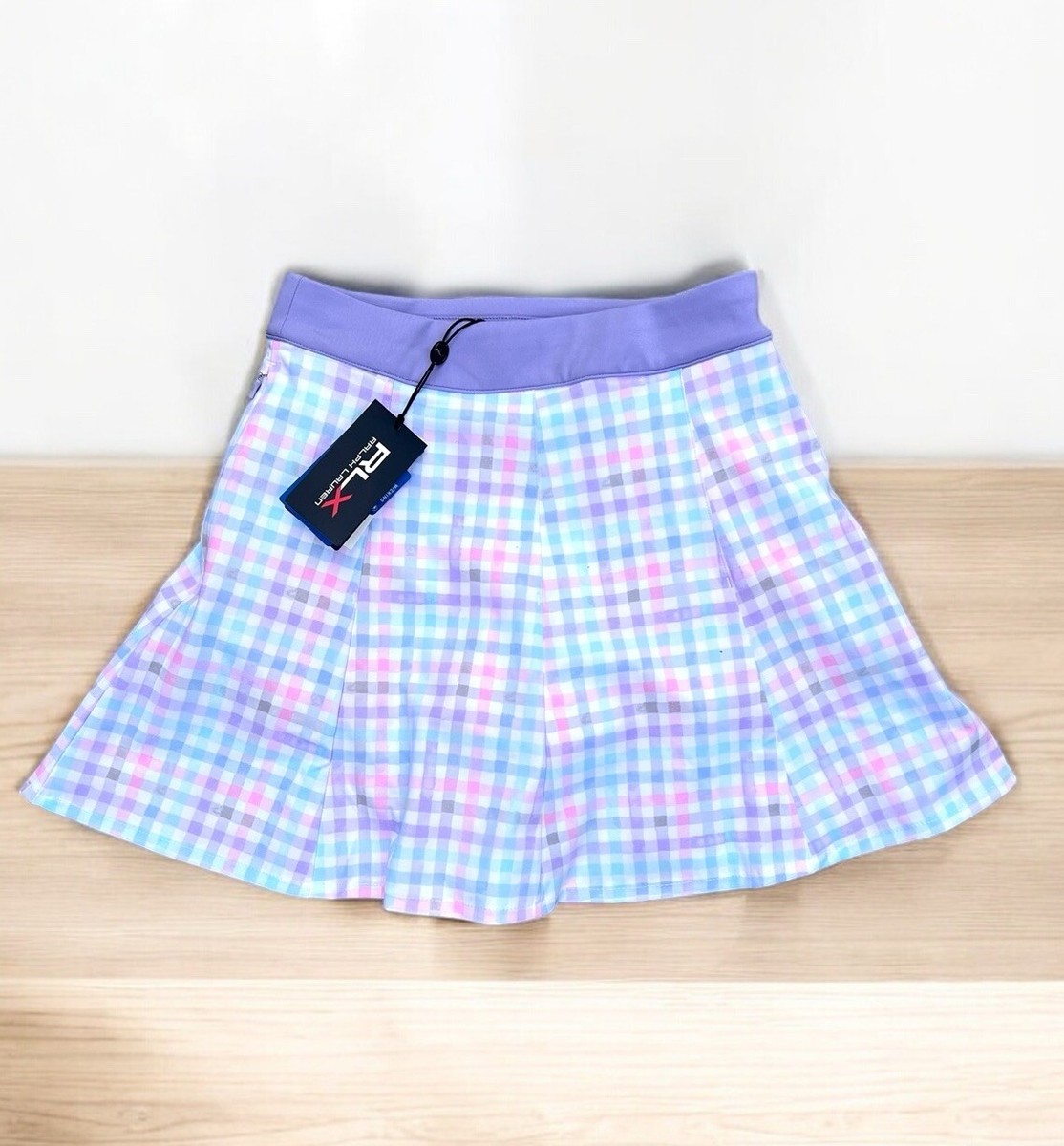 【レディース古着】RALPH LAUREN RLX skirt/スポーツスカート RLX Ralph Lauren Micro Plaid Pastel Golf Skort Size XS Golf