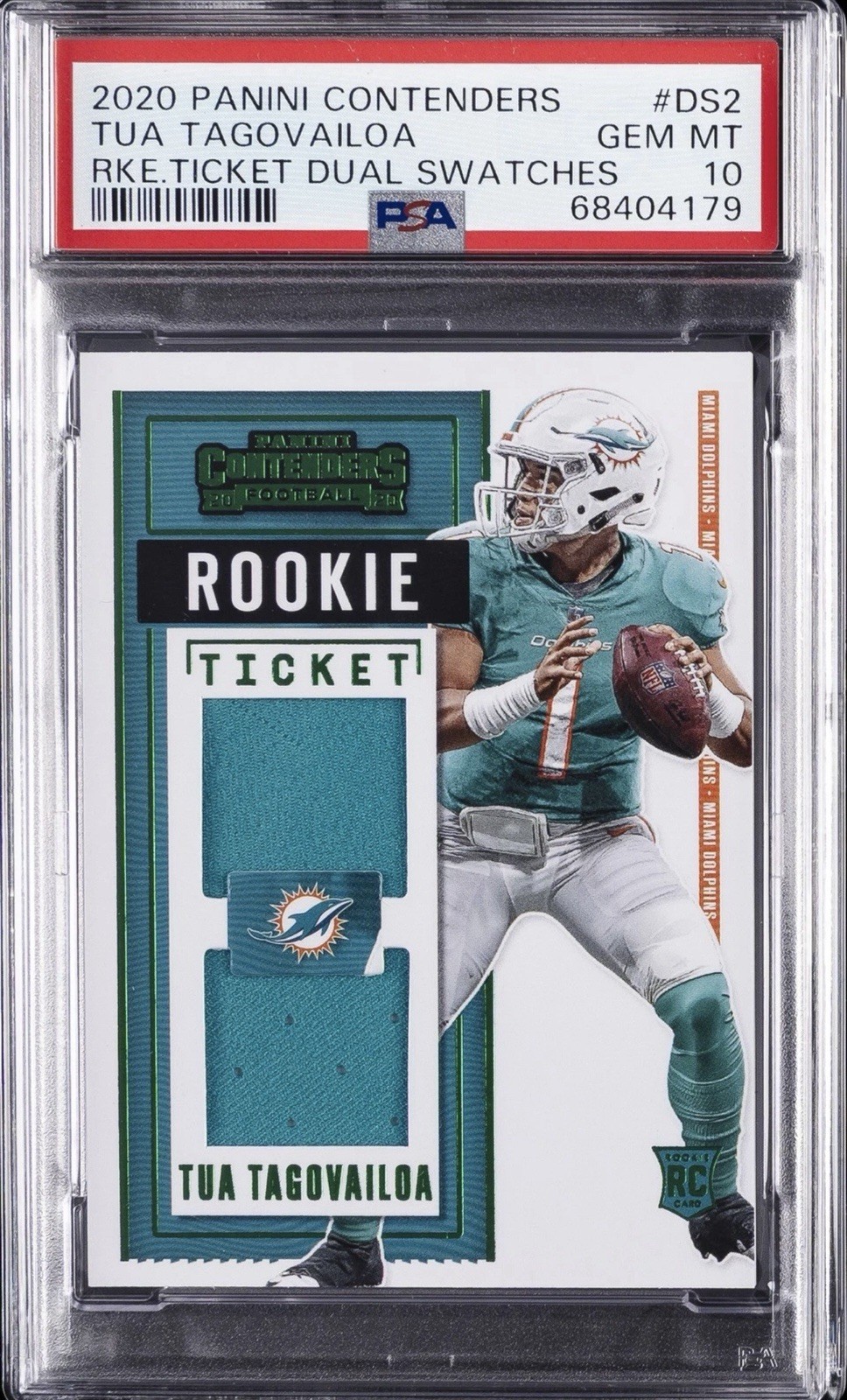 Tua Tagovailoa Panini Contenders Rookie Ticket Dual Swatches #DS2 Base