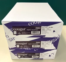 100# White COUGAR Digital Cover 8.5"x11" Smooth Cardstock Paper 200/Pack