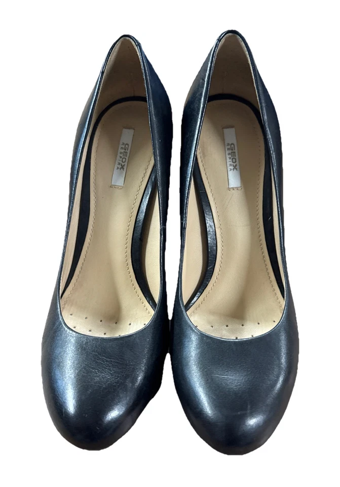 Zapatos de vestir Geox Respira D32T6E para mujer talla 36,5 de cuero negro de tacón alto Foto 2 de 4