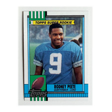 Topps 1990 Rodney Peete #351 Rookie Detroit Lions NFL Football Trading Card. rookie card picture