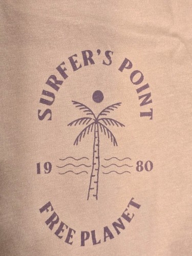 Free Planet T-Shirt Mens Large Salmon Surfer's Point Palm Tree Skater Graphic - Picture 4 of 10