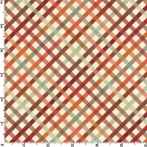 Hallo Herbst ~ Karo auf creme Quilt Stoff Maywood verkauft von 1/2 Yard - Bild 1 von 1